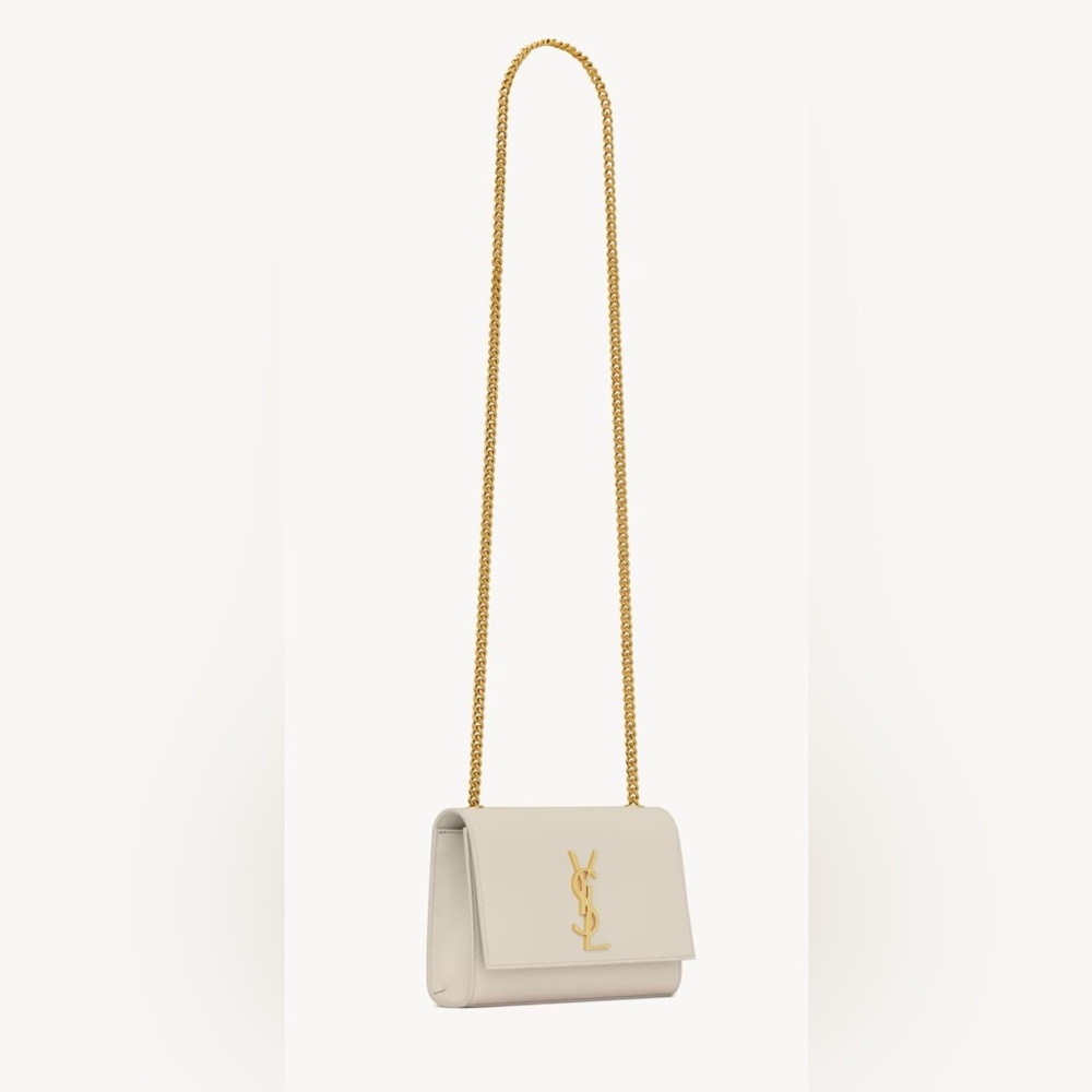 YSL Saint Laurent Kate monogramme chain bag in crema soft new with tags